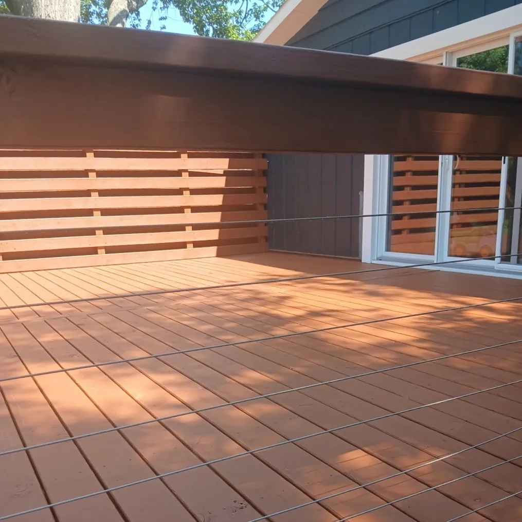 Deck staining project completion in Springfield